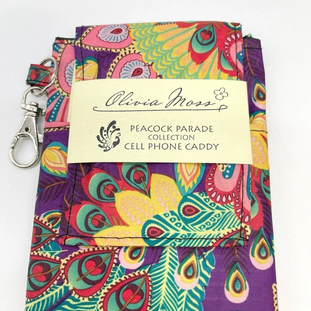 Olivia Moss Peacock Parade Cell Phone Caddy Hippie Boho Psychedelic‎ Travel